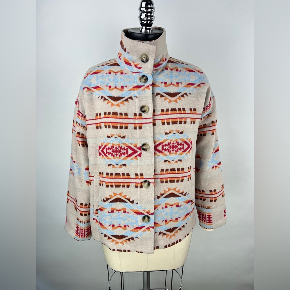 💚 2883. Western/Native Printed Shacket
